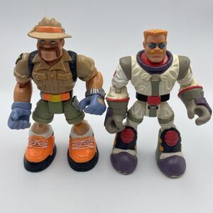 Lot of 2 Fisher Price Rescue Heroes Action Figures Warren Waters + Seymore Wilde
